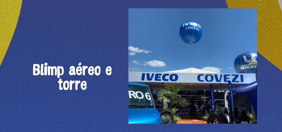 Blimp aéreo e torre